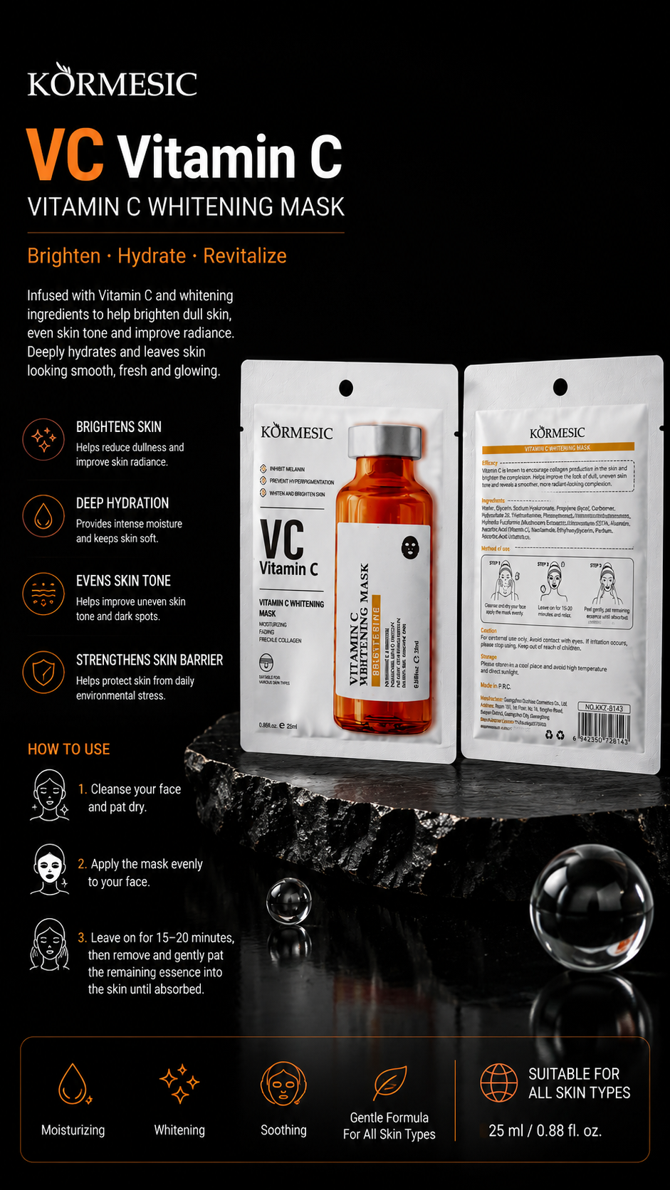 KORMESIC Vitamin C Brightening Face Mask