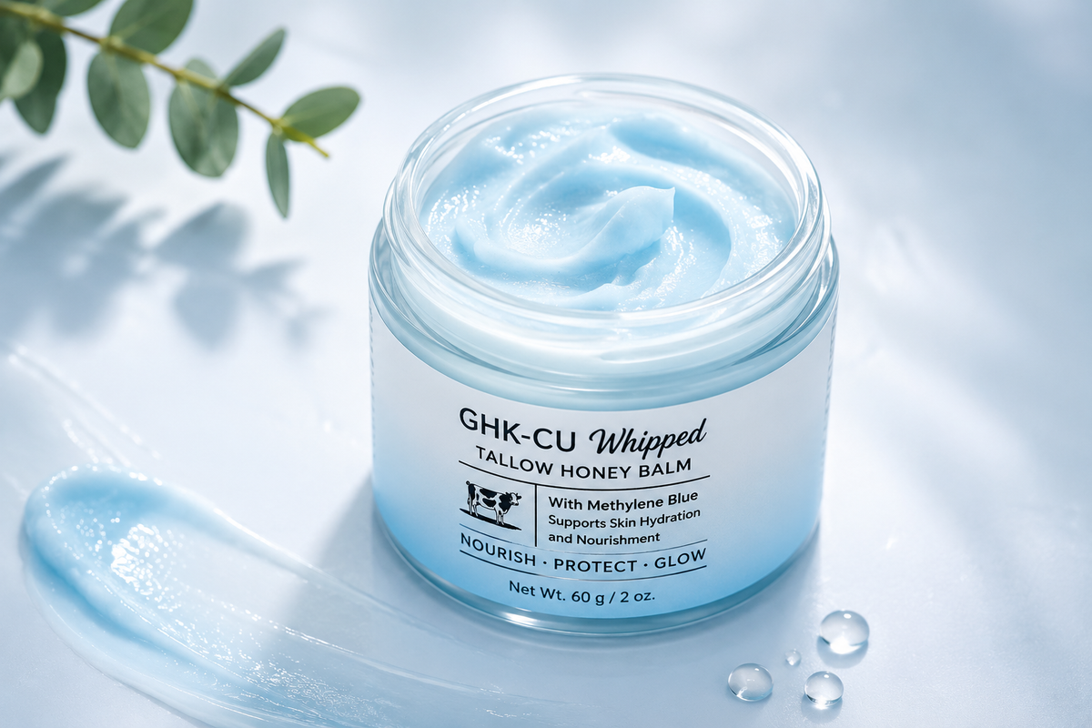 GHK-Cu Whipped Tallow Honey Balm with Methylene Blue – 60g