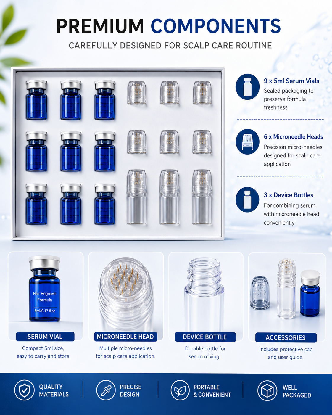 Microneedle Hair Growth Serum Kit