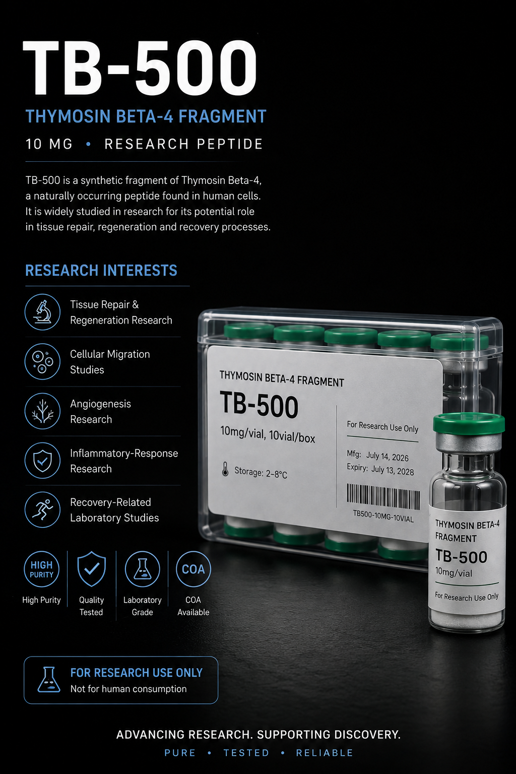 TB-500 10 mg – Thymosin Beta-4 Fragment